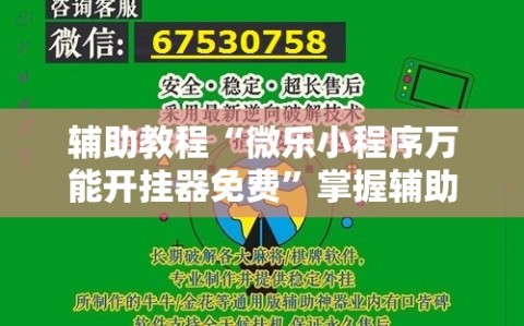 辅助教程“微乐小程序万能开挂器免费”掌握辅助功能必胜规则