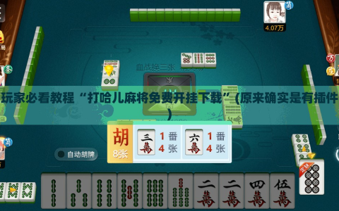 玩家必看教程“打哈儿麻将免费开挂下载”(原来确实是有插件)