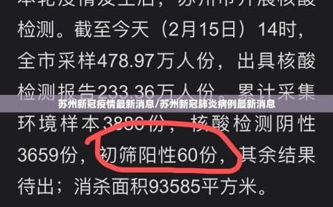 苏州新冠疫情最新消息/苏州新冠肺炎病例最新消息