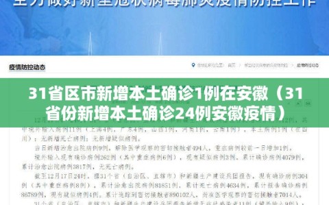 31省区市新增本土确诊1例在安徽（31省份新增本土确诊24例安徽疫情）