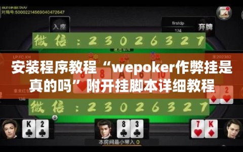 安装程序教程“wepoker作弊挂是真的吗”附开挂脚本详细教程