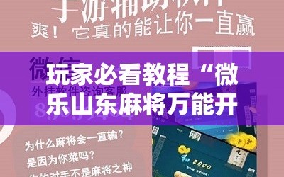 玩家必看教程“微乐山东麻将万能开挂器”通用版下载教程!