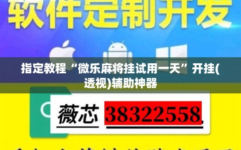 指定教程“微乐麻将挂试用一天”开挂(透视)辅助神器