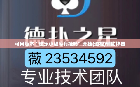 可用版本“微乐小程序有挂吗”开挂(透视)辅助神器