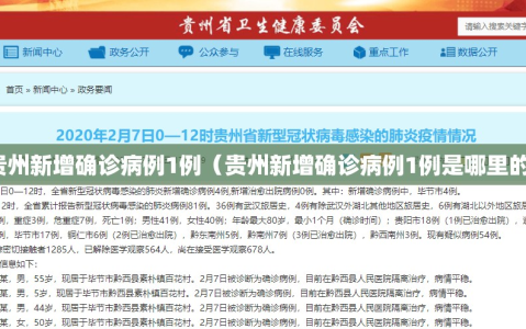 贵州新增确诊病例1例（贵州新增确诊病例1例是哪里的）