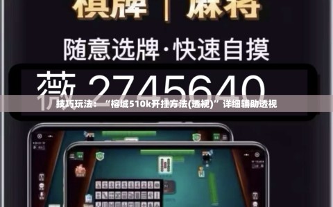 技巧玩法：“榕城510k开挂方法(透视)”详细辅助透视