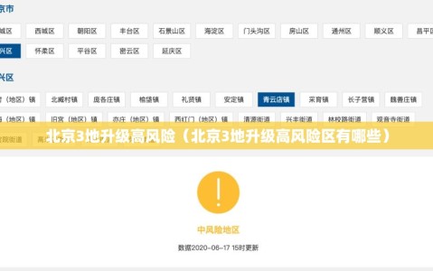 北京3地升级高风险（北京3地升级高风险区有哪些）