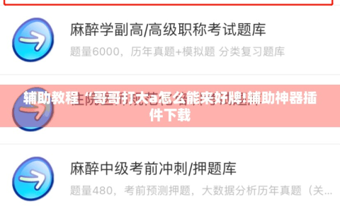辅助教程“哥哥打大a怎么能来好牌!辅助神器插件下载