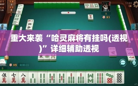 重大来袭“哈灵麻将有挂吗(透视)”详细辅助透视