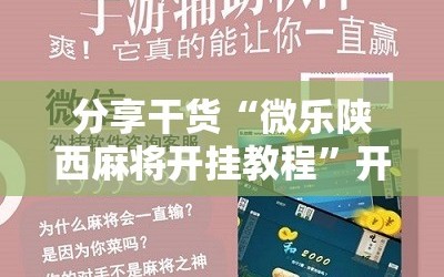 分享干货“微乐陕西麻将开挂教程”开挂详细安装教程