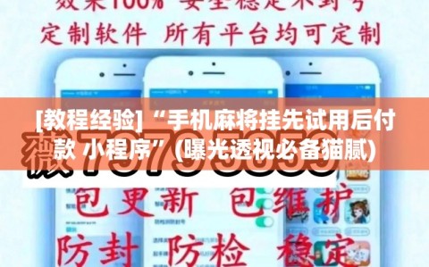 [教程经验]“手机麻将挂先试用后付款 小程序”(曝光透视必备猫腻)