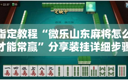 指定教程“微乐山东麻将怎么才能常赢”分享装挂详细步骤