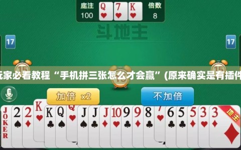玩家必看教程“手机拼三张怎么才会赢”(原来确实是有插件)