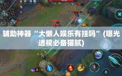 辅助神器“大懒人娱乐有挂吗”(曝光透视必备猫腻)
