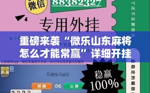 重磅来袭“微乐山东麻将怎么才能常赢”详细开挂玩法