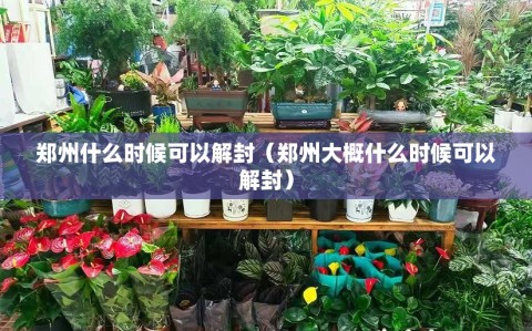 郑州什么时候可以解封（郑州大概什么时候可以解封）