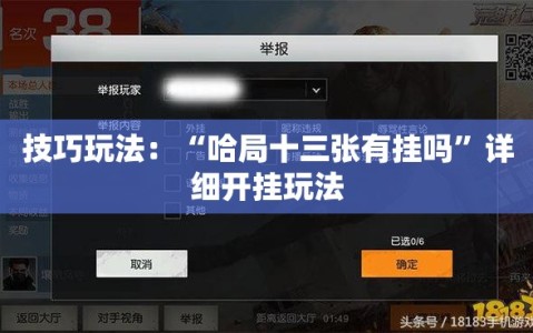 技巧玩法：“哈局十三张有挂吗”详细开挂玩法
