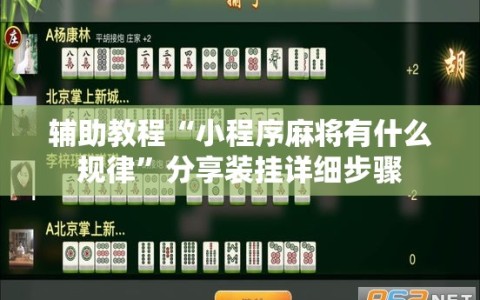 辅助教程“小程序麻将有什么规律”分享装挂详细步骤