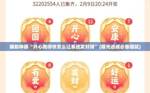 辅助神器“开心跑得快怎么让系统发好牌”(曝光透视必备猫腻)