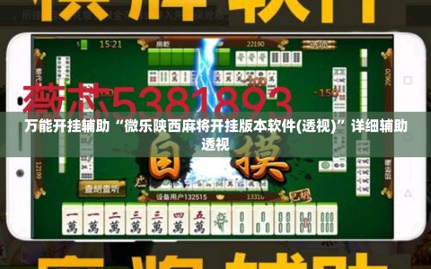 万能开挂辅助“微乐陕西麻将开挂版本软件(透视)”详细辅助透视