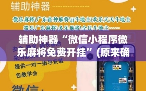 辅助神器“微信小程序微乐麻将免费开挂”(原来确实是有插件)