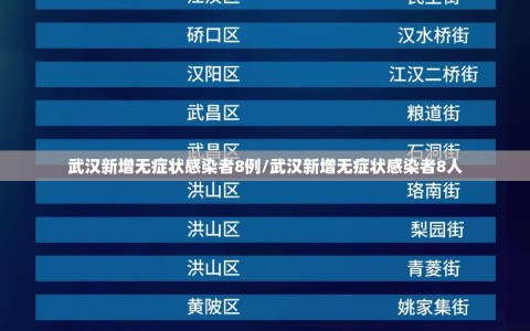 武汉新增无症状感染者8例/武汉新增无症状感染者8人