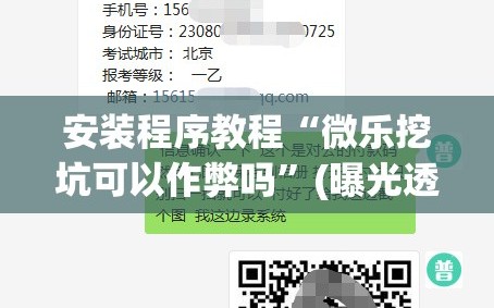 安装程序教程“微乐挖坑可以作弊吗”(曝光透视必备猫腻)
