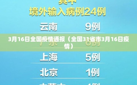 3月16日全国疫情通报（全国31省市3月16日疫情）