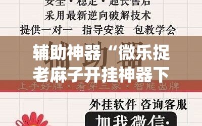 辅助神器“微乐捉老麻子开挂神器下载安装”(透视挂)辅助透视教程