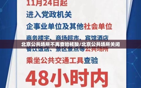 北京公共场所不再查验核酸/北京公共场所关闭