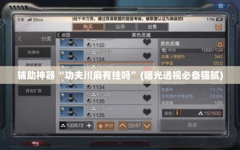 辅助神器“功夫川麻有挂吗”(曝光透视必备猫腻)