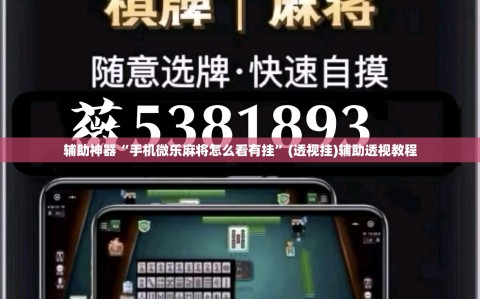 辅助神器“手机微乐麻将怎么看有挂”(透视挂)辅助透视教程