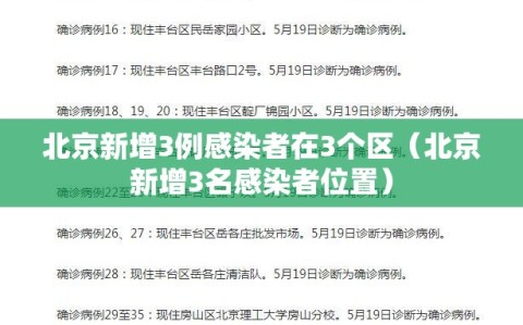 北京新增3例感染者在3个区（北京新增3名感染者位置）