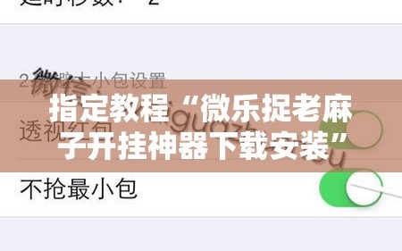 指定教程“微乐捉老麻子开挂神器下载安装”开挂详细安装教程