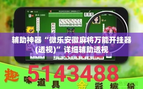 辅助神器“微乐安徽麻将万能开挂器(透视)”详细辅助透视
