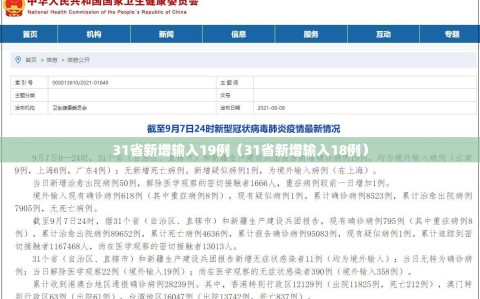 31省新增输入19例（31省新增输入18例）