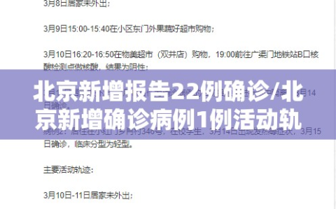 北京新增报告22例确诊/北京新增确诊病例1例活动轨迹