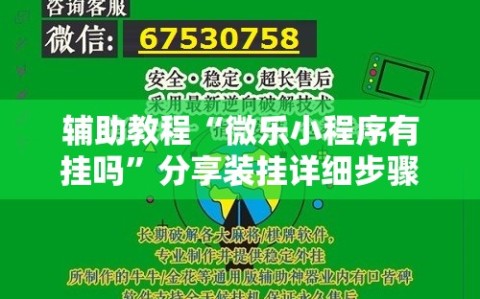 辅助教程“微乐小程序有挂吗”分享装挂详细步骤
