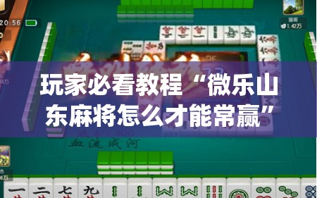 玩家必看教程“微乐山东麻将怎么才能常赢”(必胜开挂神器)