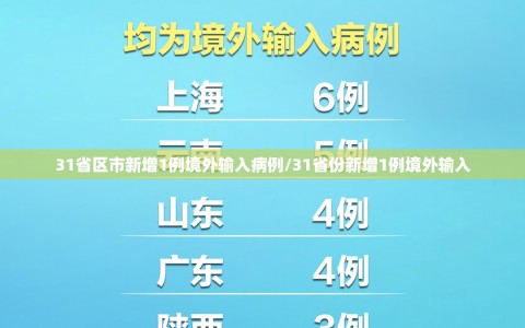 31省区市新增1例境外输入病例/31省份新增1例境外输入