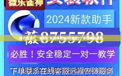 技巧玩法：“微乐广东麻将有挂吗(透视)”详细辅助透视