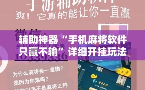 辅助神器“手机麻将软件只赢不输”详细开挂玩法