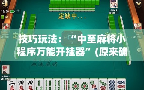 技巧玩法：“中至麻将小程序万能开挂器”(原来确实是有插件)