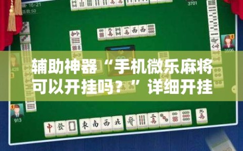 辅助神器“手机微乐麻将可以开挂吗？”详细开挂玩法