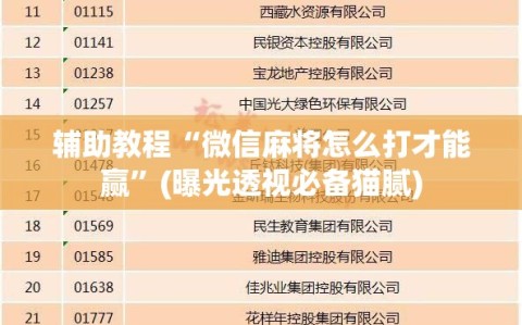 辅助教程“微信麻将怎么打才能赢”(曝光透视必备猫腻)