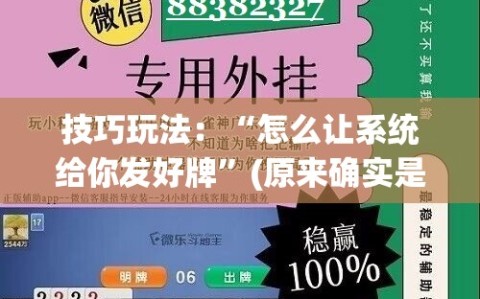 技巧玩法：“怎么让系统给你发好牌”(原来确实是有插件)