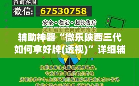辅助神器“微乐陕西三代如何拿好牌(透视)”详细辅助透视