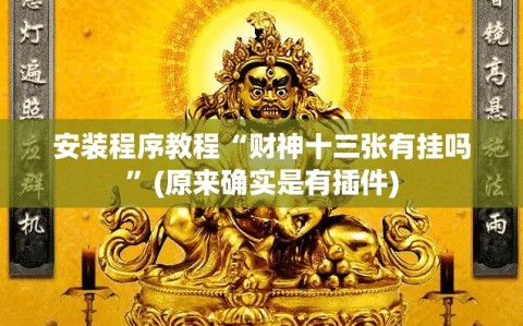 安装程序教程“财神十三张有挂吗”(原来确实是有插件)