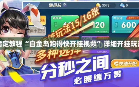 指定教程“白金岛跑得快开挂视频”详细开挂玩法
