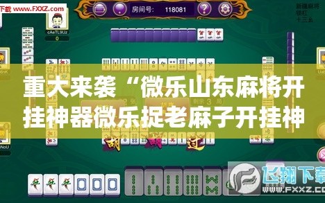 重大来袭“微乐山东麻将开挂神器微乐捉老麻子开挂神器”(透视挂)辅助透视教程
